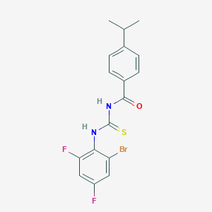molecular formula C17H15BrF2N2OS B316442 N-(2-bromo-4,6-difluorophenyl)-N'-(4-isopropylbenzoyl)thiourea 