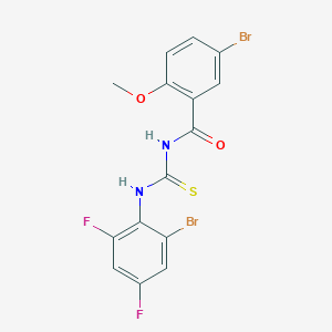 molecular formula C15H10Br2F2N2O2S B316443 5-bromo-N-[(2-bromo-4,6-difluorophenyl)carbamothioyl]-2-methoxybenzamide 