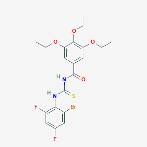N-[(2-bromo-4,6-difluorophenyl)carbamothioyl]-3,4,5-triethoxybenzamide
