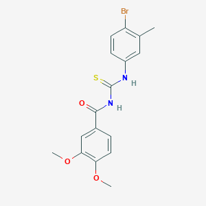 molecular formula C17H17BrN2O3S B316450 N-[(4-bromo-3-methylphenyl)carbamothioyl]-3,4-dimethoxybenzamide 
