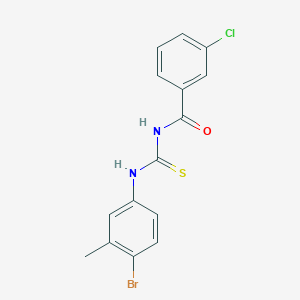 molecular formula C15H12BrClN2OS B316452 N-[(4-bromo-3-methylphenyl)carbamothioyl]-3-chlorobenzamide 