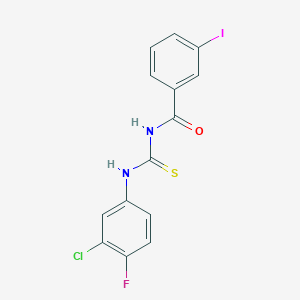 molecular formula C14H9ClFIN2OS B316453 N-[(3-chloro-4-fluorophenyl)carbamothioyl]-3-iodobenzamide 
