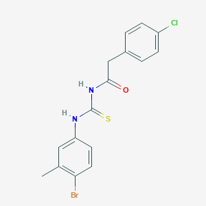 molecular formula C16H14BrClN2OS B316457 N-[(4-bromo-3-methylphenyl)carbamothioyl]-2-(4-chlorophenyl)acetamide 