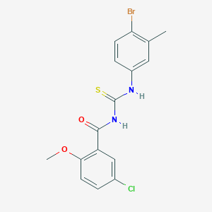 molecular formula C16H14BrClN2O2S B316461 N-[(4-bromo-3-methylphenyl)carbamothioyl]-5-chloro-2-methoxybenzamide 
