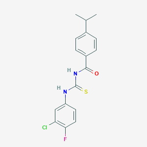 molecular formula C17H16ClFN2OS B316464 N-(3-chloro-4-fluorophenyl)-N'-(4-isopropylbenzoyl)thiourea 