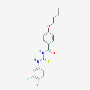 molecular formula C18H18ClFN2O2S B316465 4-butoxy-N-[(3-chloro-4-fluorophenyl)carbamothioyl]benzamide 