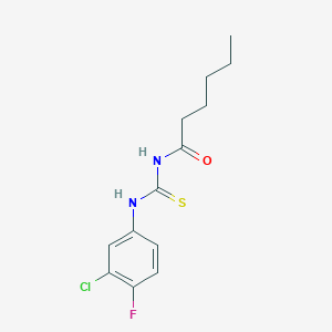 N-[(3-chloro-4-fluorophenyl)carbamothioyl]hexanamide