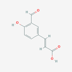 molecular formula C10H8O4 B3164674 (2E)-3-(3-formyl-4-hydroxyphenyl)prop-2-enoic acid CAS No. 893642-98-3
