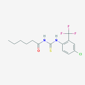 N-{[4-chloro-2-(trifluoromethyl)phenyl]carbamothioyl}hexanamide