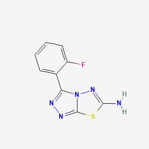 molecular formula C9H6FN5S B3164685 3-(2-Fluorophenyl)-[1,2,4]triazolo[3,4-b][1,3,4]thiadiazol-6-amine CAS No. 893643-36-2