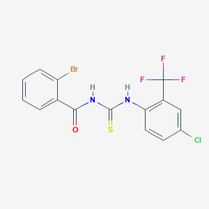 molecular formula C15H9BrClF3N2OS B316471 2-bromo-N-{[4-chloro-2-(trifluoromethyl)phenyl]carbamothioyl}benzamide 