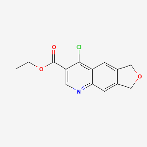 molecular formula C14H12ClNO3 B3164725 Ethyl 4-chloro-6,8-dihydrofurano[3,4-g]quinoline-3-carboxylate CAS No. 893724-69-1