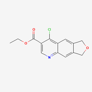 molecular formula C14H12ClNO3 B3164725 Ethyl 4-chloro-6,8-dihydrofuro[3,4-g]quinoline-3-carboxylate CAS No. 893724-69-1