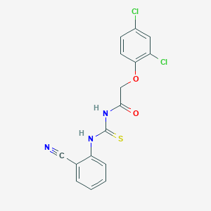 molecular formula C16H11Cl2N3O2S B316474 N-[(2-cyanophenyl)carbamothioyl]-2-(2,4-dichlorophenoxy)acetamide 