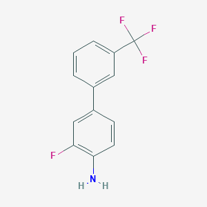molecular formula C13H9F4N B3164744 3-Fluoro-3'-(trifluoromethyl)-[1,1'-biphenyl]-4-amine CAS No. 893732-64-4