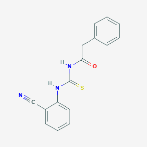 molecular formula C16H13N3OS B316475 N-[(2-cyanophenyl)carbamothioyl]-2-phenylacetamide 
