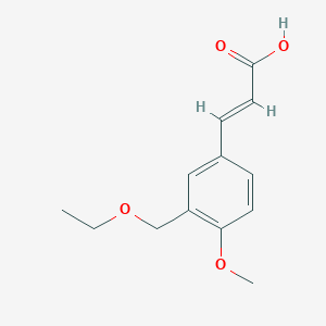 molecular formula C13H16O4 B3164759 (2E)-3-[3-(ethoxymethyl)-4-methoxyphenyl]prop-2-enoic acid CAS No. 893733-51-2