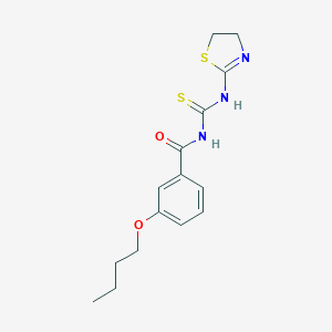 molecular formula C15H19N3O2S2 B316477 N-(3-butoxybenzoyl)-N'-(4,5-dihydro-1,3-thiazol-2-yl)thiourea 