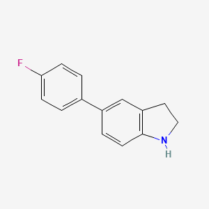 molecular formula C14H12FN B3164781 5-(4-氟苯基)吲哚啉 CAS No. 893735-19-8