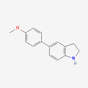 molecular formula C15H15NO B3164797 5-(4-Methoxyphenyl)indoline CAS No. 893735-37-0