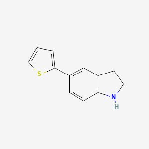molecular formula C12H11NS B3164827 5-(2-Thienyl)indoline CAS No. 893738-64-2