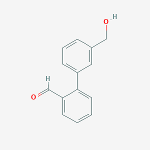 molecular formula C14H12O2 B3164846 3'-(Hydroxymethyl)-[1,1'-biphenyl]-2-carbaldehyde CAS No. 893738-91-5