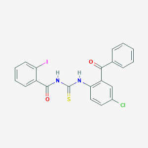 molecular formula C21H14ClIN2O2S B316487 N-{[4-chloro-2-(phenylcarbonyl)phenyl]carbamothioyl}-2-iodobenzamide 