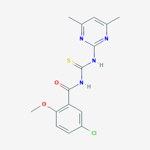 molecular formula C15H15ClN4O2S B316490 5-chloro-N-[(4,6-dimethylpyrimidin-2-yl)carbamothioyl]-2-methoxybenzamide 