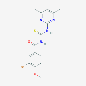 molecular formula C15H15BrN4O2S B316491 3-bromo-N-[(4,6-dimethylpyrimidin-2-yl)carbamothioyl]-4-methoxybenzamide 