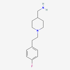 molecular formula C14H21FN2 B3164943 1-{1-[2-(4-Fluorophenyl)ethyl]piperidin-4-yl}methanamine CAS No. 893755-26-5