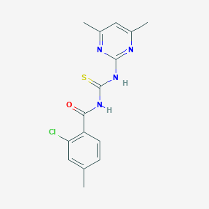 molecular formula C15H15ClN4OS B316495 2-chloro-N-[(4,6-dimethylpyrimidin-2-yl)carbamothioyl]-4-methylbenzamide 