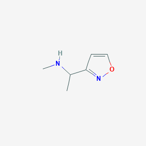 molecular formula C6H10N2O B3164960 1-(3-isoxazolyl)-N-methylethanamine CAS No. 893763-10-5