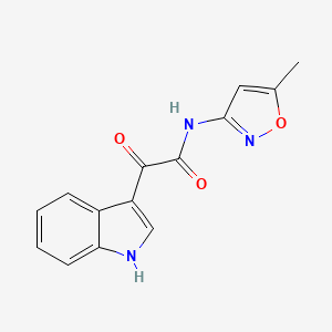 molecular formula C14H11N3O3 B3164970 2-(1H-Indol-3-yl)-N-(5-methylisoxazol-3-yl)-2-oxoacetamide CAS No. 893783-88-5