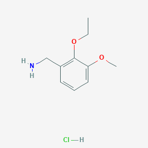 molecular formula C10H16ClNO2 B3164977 (2-Ethoxy-3-methoxyphenyl)methanamine hydrochloride CAS No. 89411-10-9