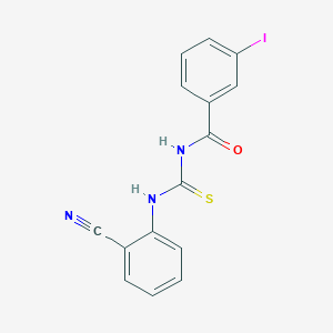 molecular formula C15H10IN3OS B316498 N-[(2-cyanophenyl)carbamothioyl]-3-iodobenzamide 