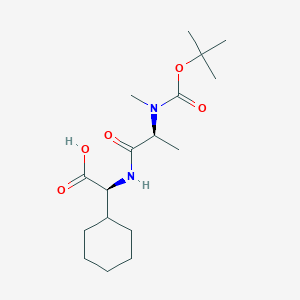 molecular formula C17H30N2O5 B3164989 (2S)-[[N-(tert-Butoxycarbonyl)-N-methyl-L-alanyl]amino](cyclohexyl)ethanoic acid CAS No. 894789-27-6