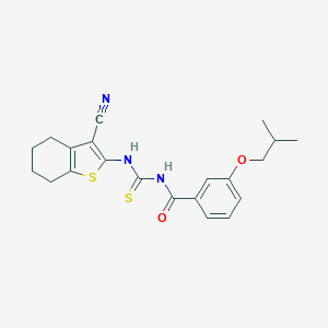 molecular formula C21H23N3O2S2 B316499 N-[(3-cyano-4,5,6,7-tetrahydro-1-benzothiophen-2-yl)carbamothioyl]-3-(2-methylpropoxy)benzamide 