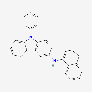 molecular formula C28H20N2 B3164993 9H-咔唑-3-胺，N-1-萘基-9-苯基- CAS No. 894791-44-7