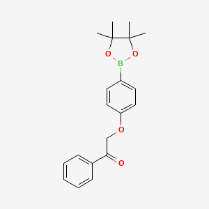 molecular formula C20H23BO4 B3165011 1-苯基-2-(4-(4,4,5,5-四甲基-1,3,2-二氧杂硼环-2-基)苯氧基)乙酮 CAS No. 895520-14-6