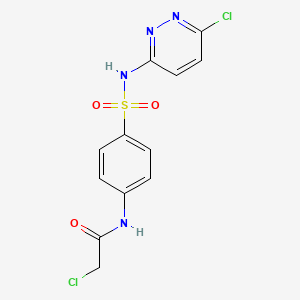 molecular formula C12H10Cl2N4O3S B3165021 2-Chloro-N-(4-{[(6-chloropyridazin-3-yl)amino]sulfonyl}phenyl)acetamide CAS No. 895641-06-2