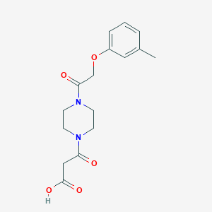 3-[4-[2-(3-Methylphenoxy)acetyl]piperazin-1-yl]-3-oxopropanoic acid