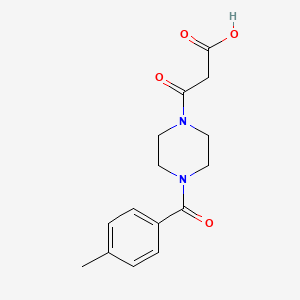 molecular formula C15H18N2O4 B3165082 3-[4-(4-Methylbenzoyl)piperazin-1-yl]-3-oxopropanoic acid CAS No. 896418-43-2