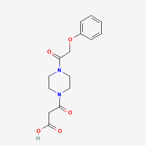 molecular formula C15H18N2O5 B3165085 3-oxo-3-[4-(2-phenoxyacetyl)piperazin-1-yl]propanoic Acid CAS No. 896418-75-0