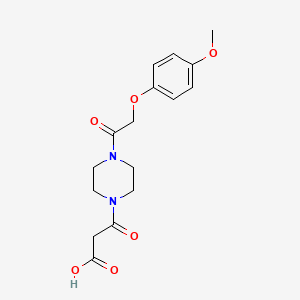 3-[4-[2-(4-Methoxyphenoxy)acetyl]piperazin-1-yl]-3-oxopropanoic acid