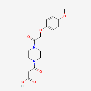 molecular formula C16H20N2O6 B3165097 3-[4-[2-(4-Methoxyphenoxy)acetyl]piperazin-1-yl]-3-oxopropanoic acid CAS No. 896512-74-6