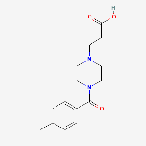 molecular formula C15H20N2O3 B3165104 3-[4-(4-methylbenzoyl)piperazin-1-yl]propanoic Acid CAS No. 896513-99-8