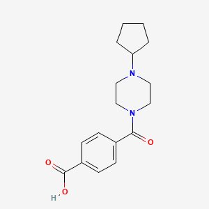 molecular formula C17H22N2O3 B3165108 4-(4-cyclopentylpiperazine-1-carbonyl)benzoic Acid CAS No. 896514-65-1