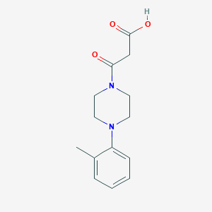 molecular formula C14H18N2O3 B3165113 3-[4-(2-Methylphenyl)piperazin-1-yl]-3-oxopropanoic acid CAS No. 896520-41-5
