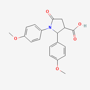 molecular formula C19H19NO5 B3165124 1,2-Bis(4-methoxyphenyl)-5-oxopyrrolidine-3-carboxylic acid CAS No. 896620-18-1