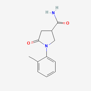 molecular formula C12H14N2O2 B3165159 1-(2-Methylphenyl)-5-oxopyrrolidine-3-carboxamide CAS No. 896927-76-7